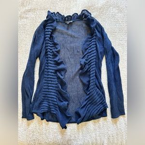 Eileen Fisher cardigan. Women’s medium petite. Navy blue, lightweight material.